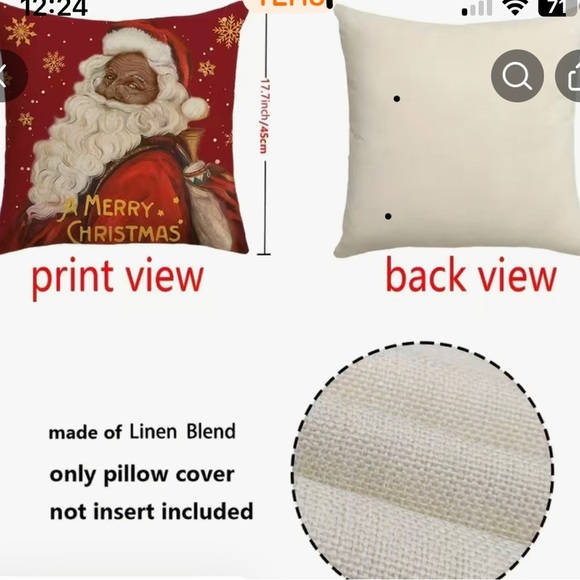 4pcs Christmas Throw Pillows, inserts NOT included- 17.7x17.7 Inch B3 - Picture 3 of 6